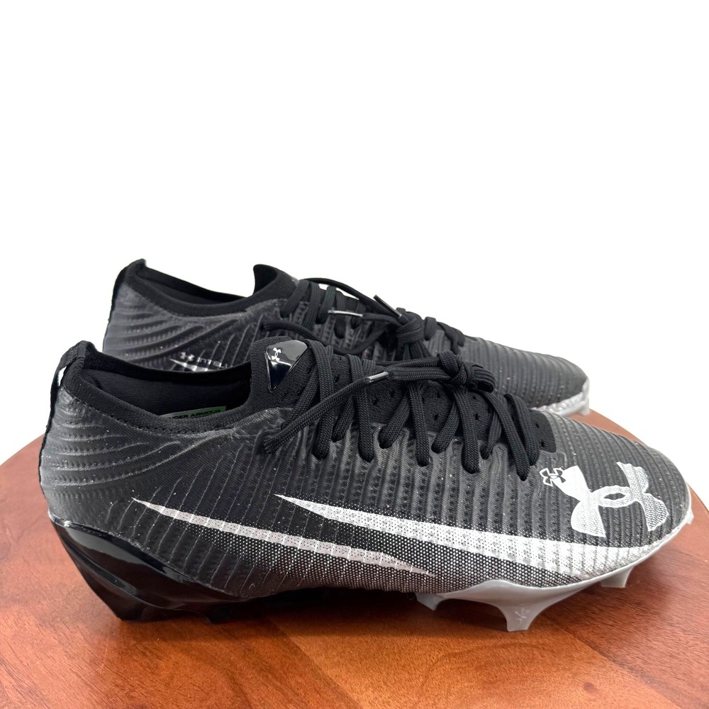 Under‎ Armour Blur Pro Football Cleats Black Silver HOVR 3028220-003 Men's 12.5